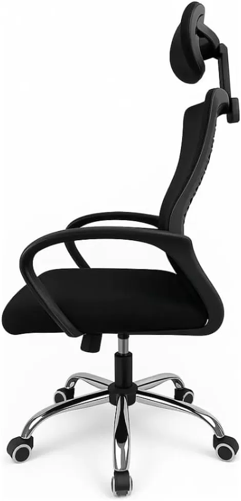 Cadeira De Escritório Ergonômica Presidente Com Encosto (Preto)
