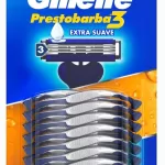 Gillette Aparelho de Barbear Prestobarba3, Barbear Rente Extra Suave, 16