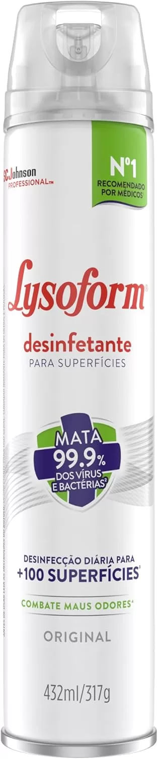 Lysoform Original, Desinfetante Aerosol, Ideal para Superfícies Diversas, 432ml