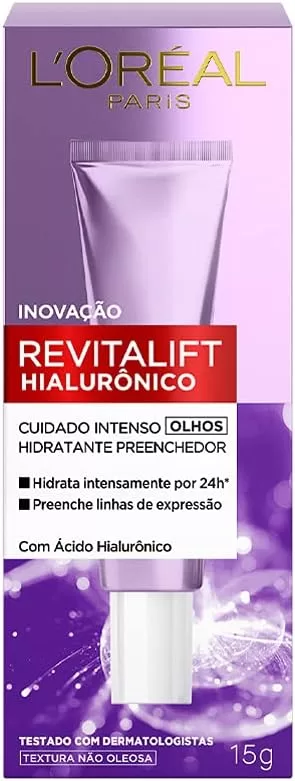 L’Oréal Paris Creme Para Área Dos Olhos Anti-Idade Revitalift Hialurônico,
